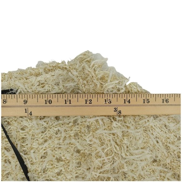 Janet Paris Open Front Cardigan Womens Size S/M Cream Gold Metallic Pockets NEW - Picture 4 of 16